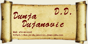 Dunja Dujanović vizit kartica